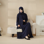 Tulip Embroidery Open Abaya 4-Piece Set (MOA051) - SJB-DIAMOND ELITES