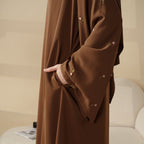 Tulip Embroidery Open Abaya 4-Piece Set (MOA051) - SJB-DIAMOND ELITES