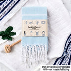 Turkish Cotton-Bamboo Hand Towel With Tassels Oversized Soft Absorbent BandsCo Straps