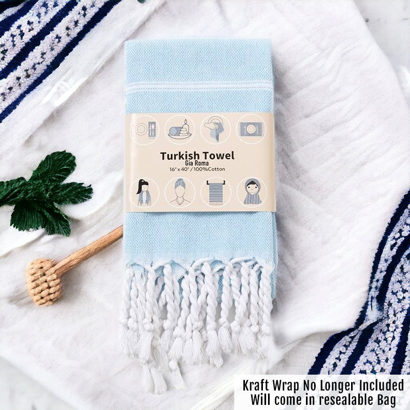 Turkish Cotton-Bamboo Hand Towel With Tassels Oversized Soft Absorbent BandsCo Straps