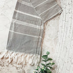 Turkish Stripe Towel 180 GSM Haley Lightweight Flat Woven Beach Bath Towel