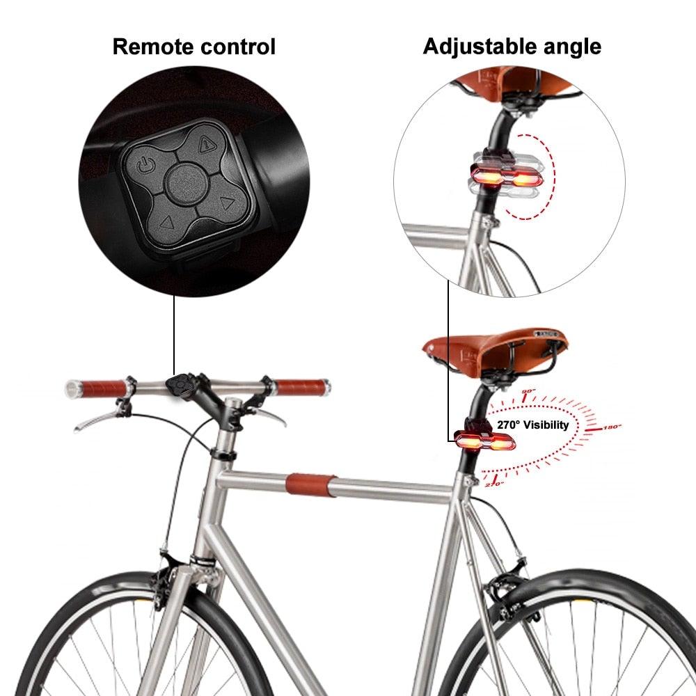 Turn Signals For Bicycle Light Bicycle Taillight Led Light With USB Charging Bicycle Lighting Safety Warning Brake Light Remote Control Bike Rear Light Back USB Rechargeable Safety Warning Cycling Light Fits On Any Road Bicycle Stevvex