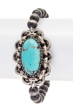 Turquoise Navajo Bead Stretch Bracelet Native Style