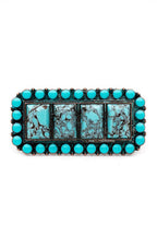 Turquoise Stone Stretch Double Knuckle Ring Adjustable