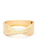 Twisted Hinged Bangle Bracelet For Women Gold Tone