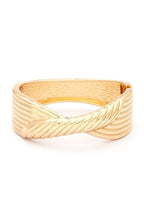 Twisted Hinged Bangle Bracelet For Women Gold Tone