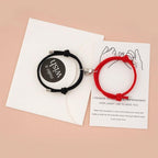 Two Halves Heart Magnetic Bracelet Steel Pendant Couple Bracelets For Friendship Bracelets Braid Rope Magnet Attraction Matching Bracelet Lover Gifts For Boyfriend And Girlfriend