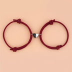 Two Halves Heart Magnetic Bracelet Steel Pendant Couple Bracelets For Friendship Bracelets Braid Rope Magnet Attraction Matching Bracelet Lover Gifts For Boyfriend And Girlfriend