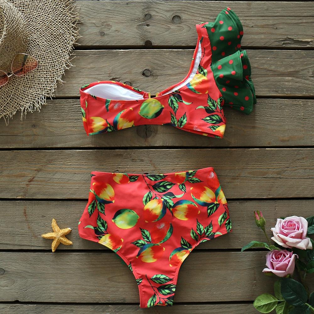 Two-Pieces Women  Push-Up Padded Bra Ruffles Bandage Bikini Set Swimsuit  Women's Bathing Suits Ruffles Flounce Bikini Sets Low Rise Two Piece Swimsuit Swimwear Bathing Suit Beachwear Stevvex