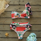Two-Pieces Women  Push-Up Padded Bra Ruffles Bandage Bikini Set Swimsuit  Women's Bathing Suits Ruffles Flounce Bikini Sets Low Rise Two Piece Swimsuit Swimwear Bathing Suit Beachwear Stevvex