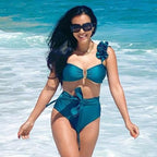 Two-Pieces Women  Push-Up Padded Bra Ruffles Bandage Bikini Set Swimsuit  Women's Bathing Suits Ruffles Flounce Bikini Sets Low Rise Two Piece Swimsuit Swimwear Bathing Suit Beachwear Stevvex