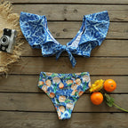 Two-Pieces Women  Push-Up Padded Bra Ruffles Bandage Bikini Set Swimsuit  Women's Bathing Suits Ruffles Flounce Bikini Sets Low Rise Two Piece Swimsuit Swimwear Bathing Suit Beachwear Stevvex