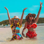 Two-Pieces Women  Push-Up Padded Bra Ruffles Bandage Bikini Set Swimsuit  Women's Bathing Suits Ruffles Flounce Bikini Sets Low Rise Two Piece Swimsuit Swimwear Bathing Suit Beachwear Stevvex