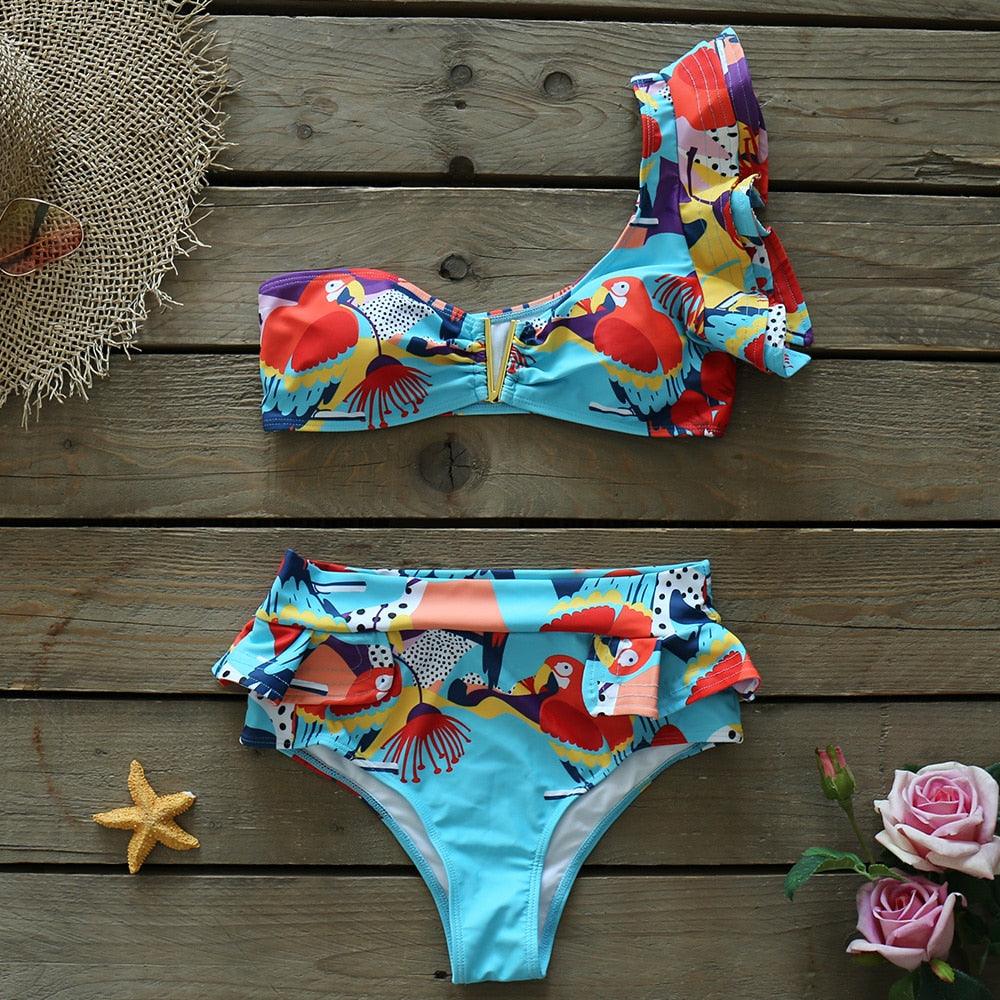 Two-Pieces Women  Push-Up Padded Bra Ruffles Bandage Bikini Set Swimsuit  Women's Bathing Suits Ruffles Flounce Bikini Sets Low Rise Two Piece Swimsuit Swimwear Bathing Suit Beachwear Stevvex