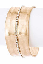 Two Tone Matte Cuff Bracelet Adjustable Open Bangle
