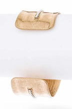 Two Tone Matte Cuff Bracelet Adjustable Open Bangle