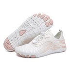 Hike Footwear Barefoot Shoes Womens Mens Pro Water Shoes Women Men Barefoot Hike Shoes Travel Shoes Wide Toe Box Non-Slip Breathable Zero Drop Shoes White