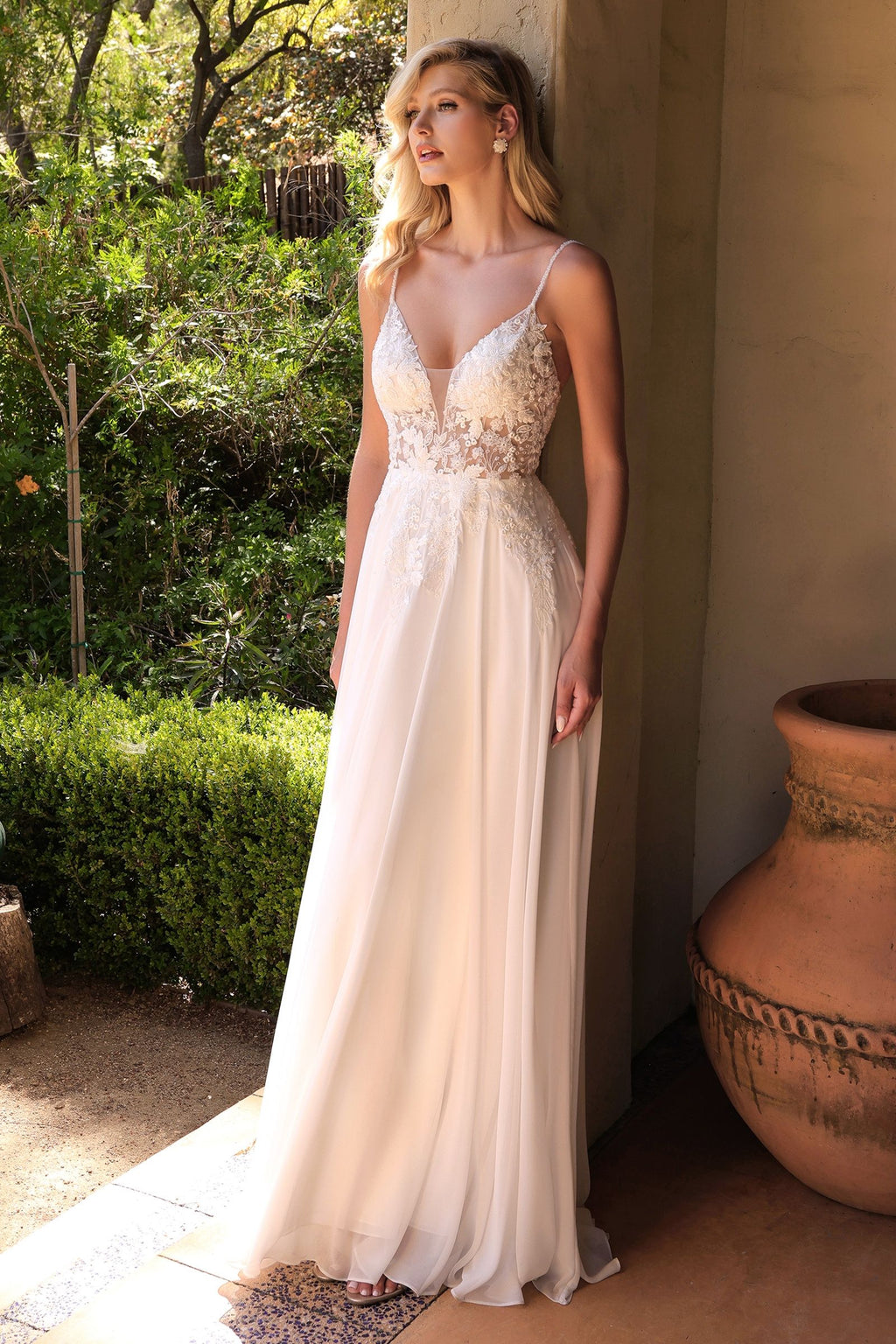 A-Line Chiffon Bridal Gown Purplish Diva