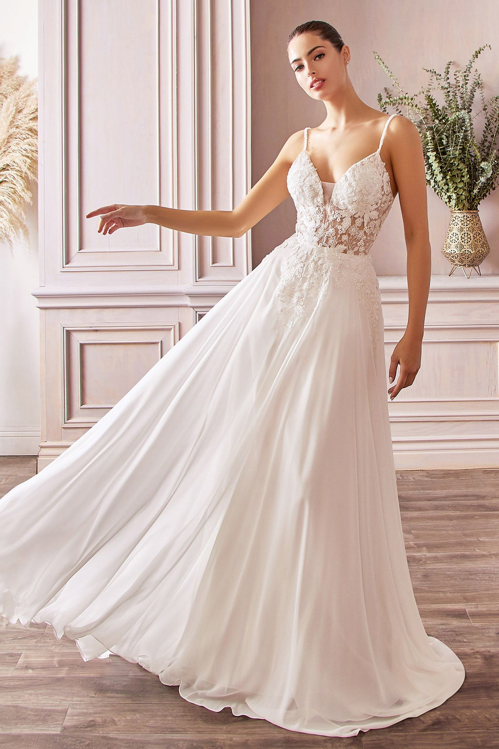 A-Line Chiffon Bridal Gown Purplish Diva