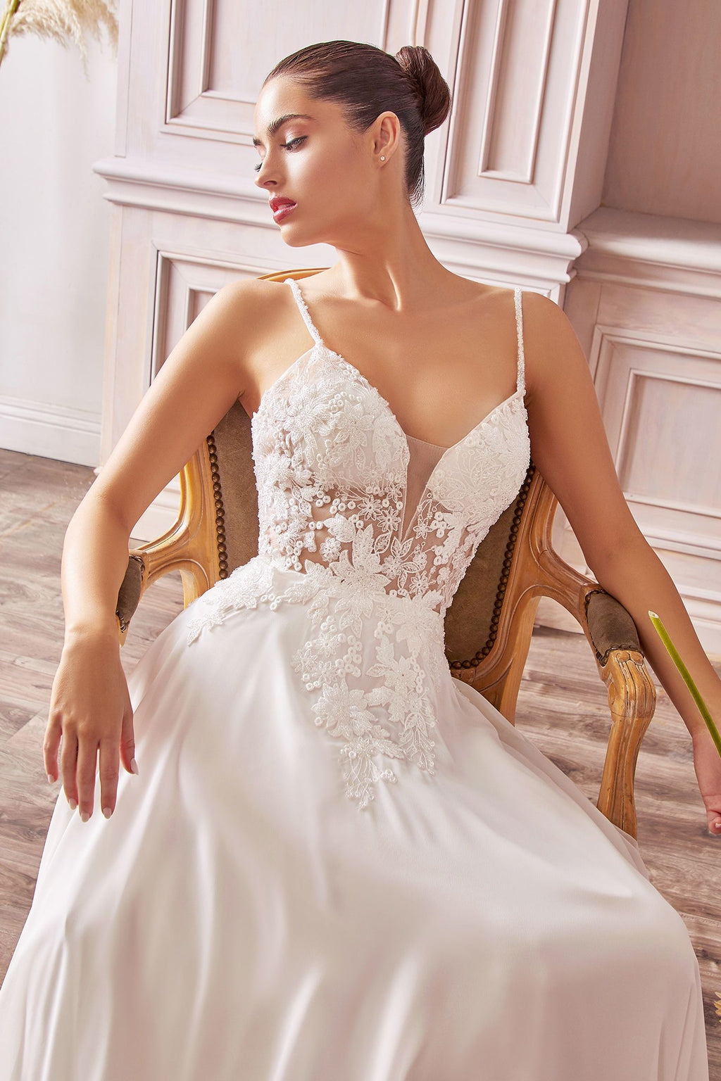 A-Line Chiffon Bridal Gown Purplish Diva
