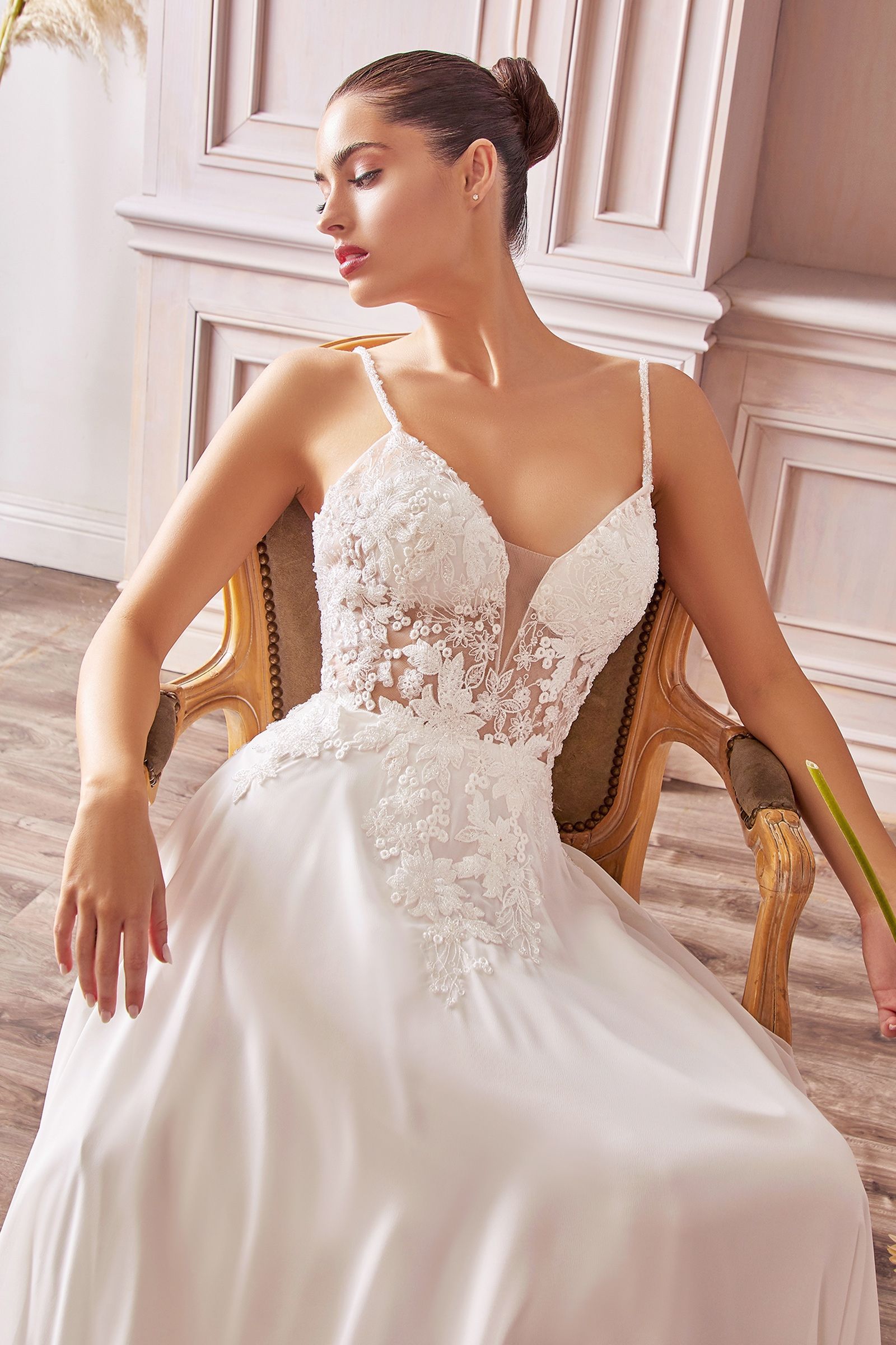 A-Line Chiffon Bridal Gown Purplish Diva