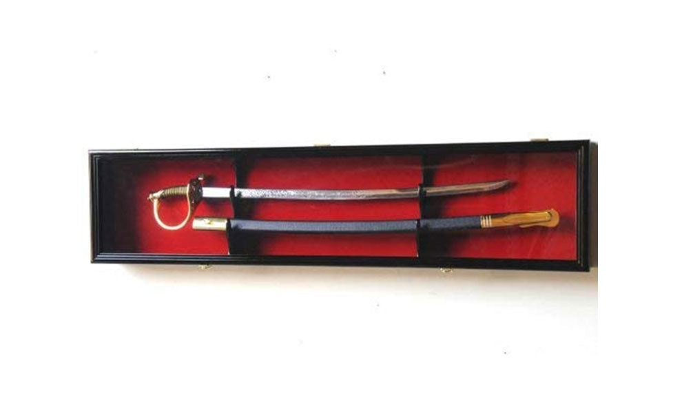 Sword Display Case Cabinet Stand Holder Wall Rack Box for US Navy The Military Gift Store