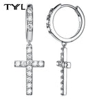 Moissanite VVS1 Drop Earrings 18K Gold Plated 925 Sterling Round Pear Square BandsCo Straps