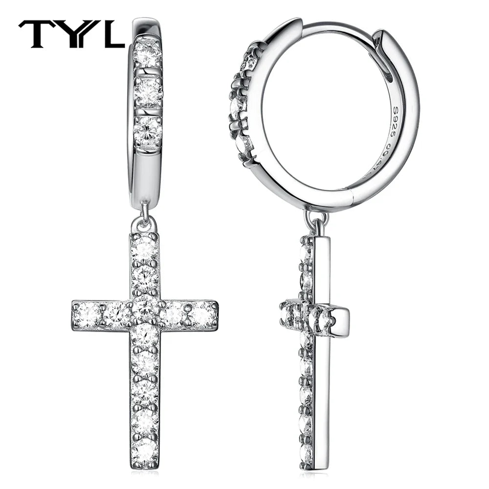 Moissanite VVS1 Drop Earrings 18K Gold Plated 925 Sterling Round Pear Square BandsCo Straps