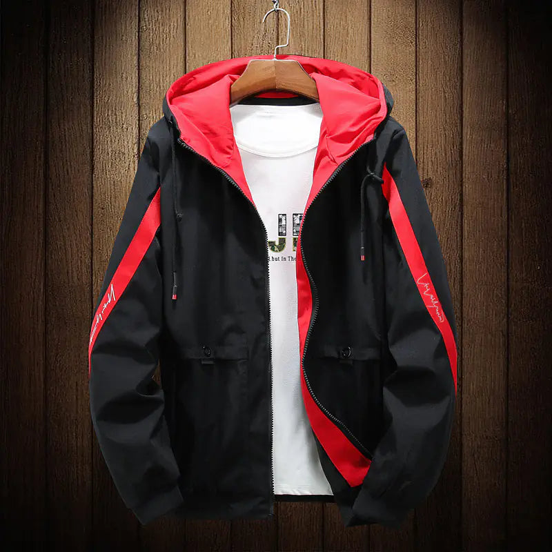 Men's Color Block Hooded Jacket Pi-Mart