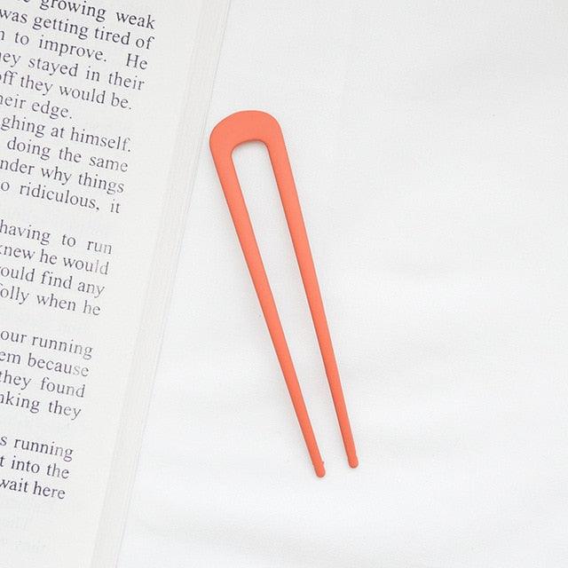 U Shape Hair Sticks Women Hairclip Simplicity Colorful Girls Hairpins Hair Sticks Hair Accessories Headwear French Hair Pin Hairstyle Chignon for Women Stevvex
