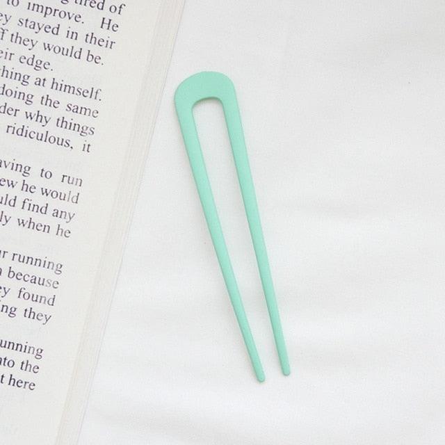 U Shape Hair Sticks Women Hairclip Simplicity Colorful Girls Hairpins Hair Sticks Hair Accessories Headwear French Hair Pin Hairstyle Chignon for Women Stevvex