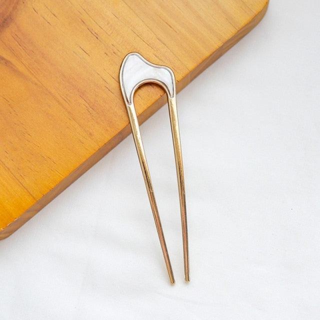 U Shape Hair Sticks Women Hairclip Simplicity Colorful Girls Hairpins Hair Sticks Hair Accessories Headwear French Hair Pin Hairstyle Chignon for Women Stevvex