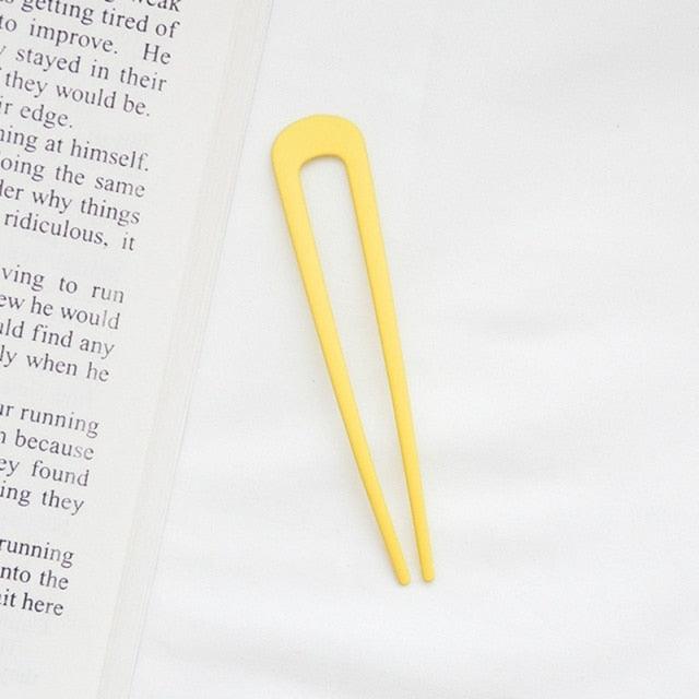 U Shape Hair Sticks Women Hairclip Simplicity Colorful Girls Hairpins Hair Sticks Hair Accessories Headwear French Hair Pin Hairstyle Chignon for Women Stevvex