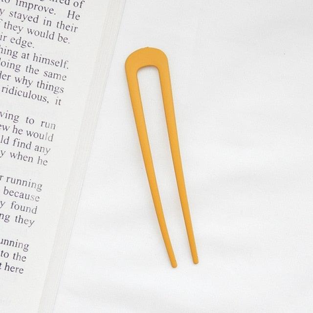U Shape Hair Sticks Women Hairclip Simplicity Colorful Girls Hairpins Hair Sticks Hair Accessories Headwear French Hair Pin Hairstyle Chignon for Women Stevvex