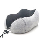 U-Shape Travel Pillow Pure Memory Foam Neck Pillow for Airplane Office Nap Cervical Pillows Flight Sleeping Head Neck Support Memory Cotton Neck Pillow Cervical Vertebra Travel Portable Noon Break Aircraft Neck Pillow For Traveling