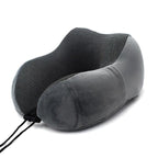 U-Shape Travel Pillow Pure Memory Foam Neck Pillow for Airplane Office Nap Cervical Pillows Flight Sleeping Head Neck Support Memory Cotton Neck Pillow Cervical Vertebra Travel Portable Noon Break Aircraft Neck Pillow For Traveling