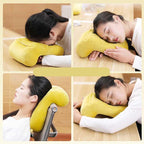 U-Shaped Desk Nap Pillow Neck Supporter Seat Cushion Headrest Travel Airplane Nap Pad  with Arm Rest Travel Pillow for Neck and Head  Comfort for Airplane Car and Desk Memory Foam Neck Pillow, Travel Pillow for Airplanes Car Camping Office School Stevvex