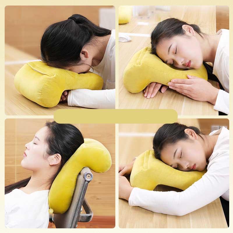 U-Shaped Desk Nap Pillow Neck Supporter Seat Cushion Headrest Travel Airplane Nap Pad  with Arm Rest Travel Pillow for Neck and Head  Comfort for Airplane Car and Desk Memory Foam Neck Pillow, Travel Pillow for Airplanes Car Camping Office School Stevvex