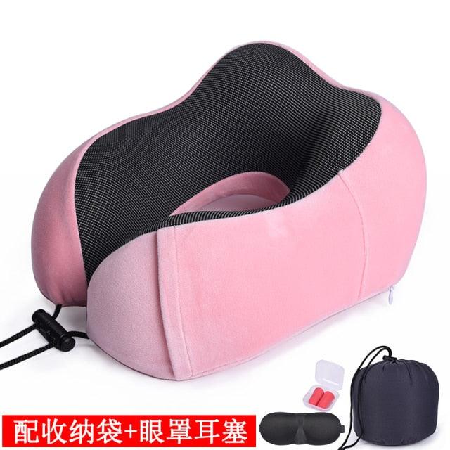 U Shaped Memory Foam Neck Pillows Soft Travel Pillow Massage Neck Pillow Sleeping Airplane Pillow Cervical Healthcare Bedding Outdoor Neck Support Pillow Headrest Travel Folding Slow Rebound Journey Trip Cushion Memory Foam Travel Pillow Neck Pillow Stevvex