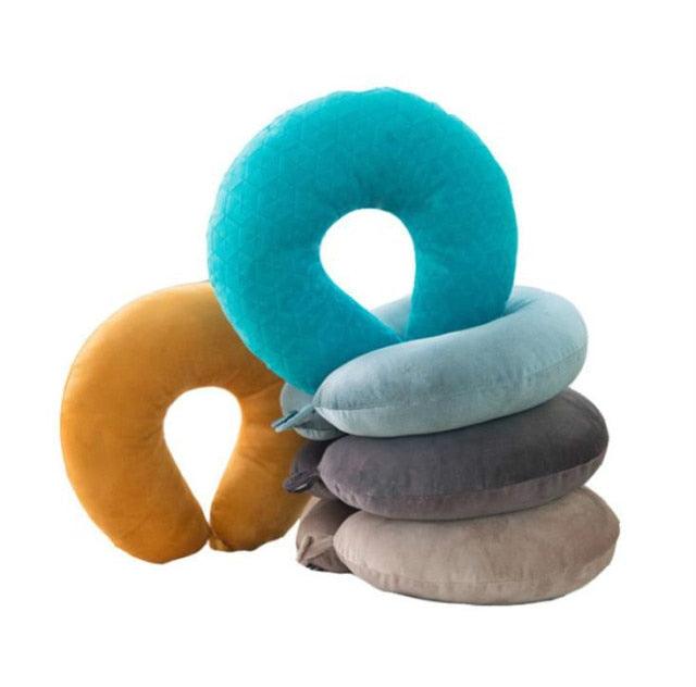 U Shaped Memory Foam Neck Pillows Soft Travel Pillow Massage Neck Pillow Sleeping Airplane Pillow Cervical Healthcare Bedding Outdoor Neck Support Pillow Headrest Travel Folding Slow Rebound Journey Trip Cushion Memory Foam Travel Pillow Neck Pillow Stevvex