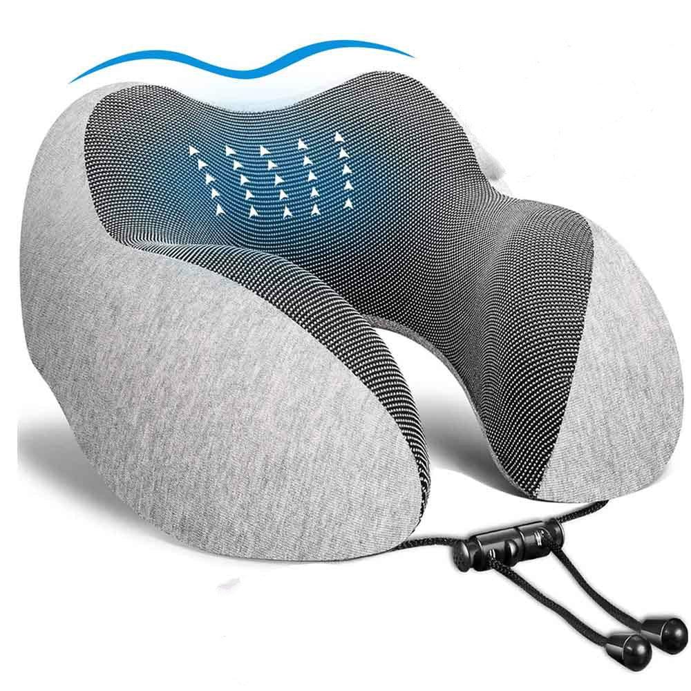 U Shaped Memory Foam Neck Pillows Soft Travel Pillow Massage Neck Pillow Sleeping Airplane Pillow Cervical Healthcare Bedding Outdoor Neck Support Pillow Headrest Travel Folding Slow Rebound Journey Trip Cushion Memory Foam Travel Pillow Neck Pillow Stevvex
