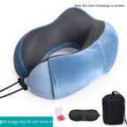 U Shaped Memory Foam Neck Pillows Soft Travel Pillow Massage Neck Pillow Sleeping Airplane Pillow Cervical Healthcare Bedding Outdoor Neck Support Pillow Headrest Travel Folding Slow Rebound Journey Trip Cushion Memory Foam Travel Pillow Neck Pillow Stevvex