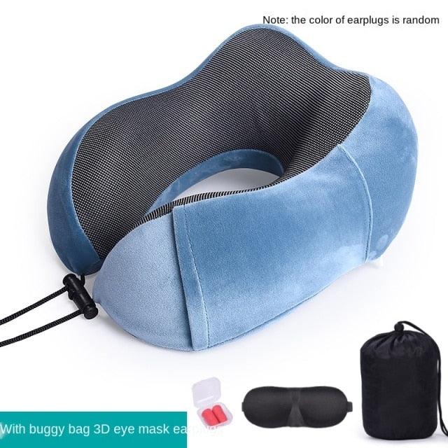 U Shaped Memory Foam Neck Pillows Soft Travel Pillow Massage Neck Pillow Sleeping Airplane Pillow Cervical Healthcare Bedding Outdoor Neck Support Pillow Headrest Travel Folding Slow Rebound Journey Trip Cushion Memory Foam Travel Pillow Neck Pillow Stevvex