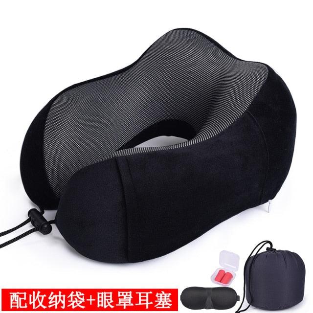 U Shaped Memory Foam Neck Pillows Soft Travel Pillow Massage Neck Pillow Sleeping Airplane Pillow Cervical Healthcare Bedding Outdoor Neck Support Pillow Headrest Travel Folding Slow Rebound Journey Trip Cushion Memory Foam Travel Pillow Neck Pillow Stevvex