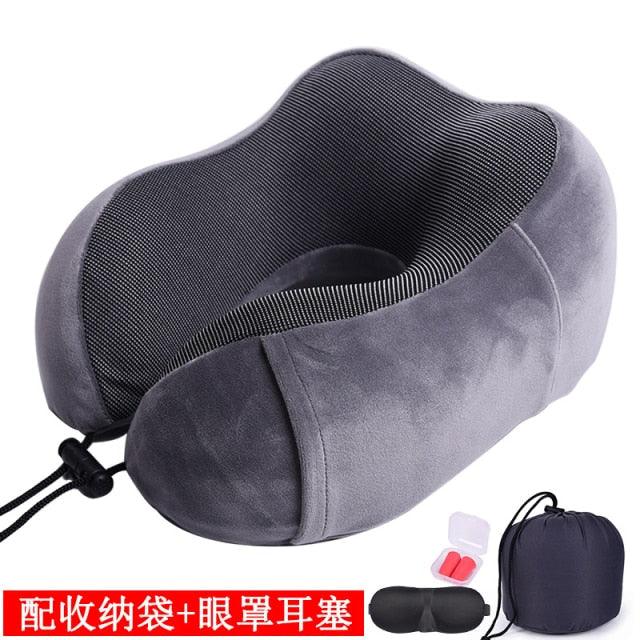 U Shaped Memory Foam Neck Pillows Soft Travel Pillow Massage Neck Pillow Sleeping Airplane Pillow Cervical Healthcare Bedding Outdoor Neck Support Pillow Headrest Travel Folding Slow Rebound Journey Trip Cushion Memory Foam Travel Pillow Neck Pillow Stevvex