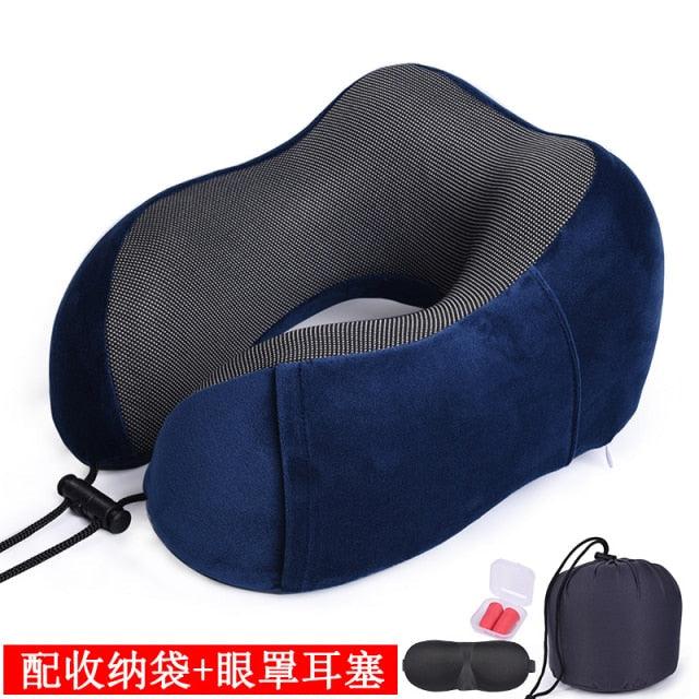 U Shaped Memory Foam Neck Pillows Soft Travel Pillow Massage Neck Pillow Sleeping Airplane Pillow Cervical Healthcare Bedding Outdoor Neck Support Pillow Headrest Travel Folding Slow Rebound Journey Trip Cushion Memory Foam Travel Pillow Neck Pillow Stevvex