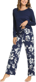 GYS Womens Pajama Sets Long Sleeve Sleepwear Comfy 2 Piece Ladies Pj Sleep Set Viscose Made from BambooNavyX-Large Lootquake LLC