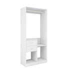 YG-303 Stand-Alone Wood Closet System for Walk in Closets with 2 Drawers Hanging Rods and Shelves Clothes Storage Cabinet Built-in Closet Organizer for Bedroom 31.5"L x 15.7"W x 70.8"H Gray Pi-Mart
