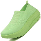 VBOUTV Womens Walking Shoes Slip-On Light Mesh Casual Running Jogging Shoes Knit Upper Non Slip Shoes Breathable Workout Shoes Lady Girls Easy Shoes Green Pi-Mart