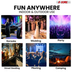 5Core 12 inch PA Portable Bluetooth Party Speaker Karaoke Boombox + 2 Wireless Mics Pi-Mart